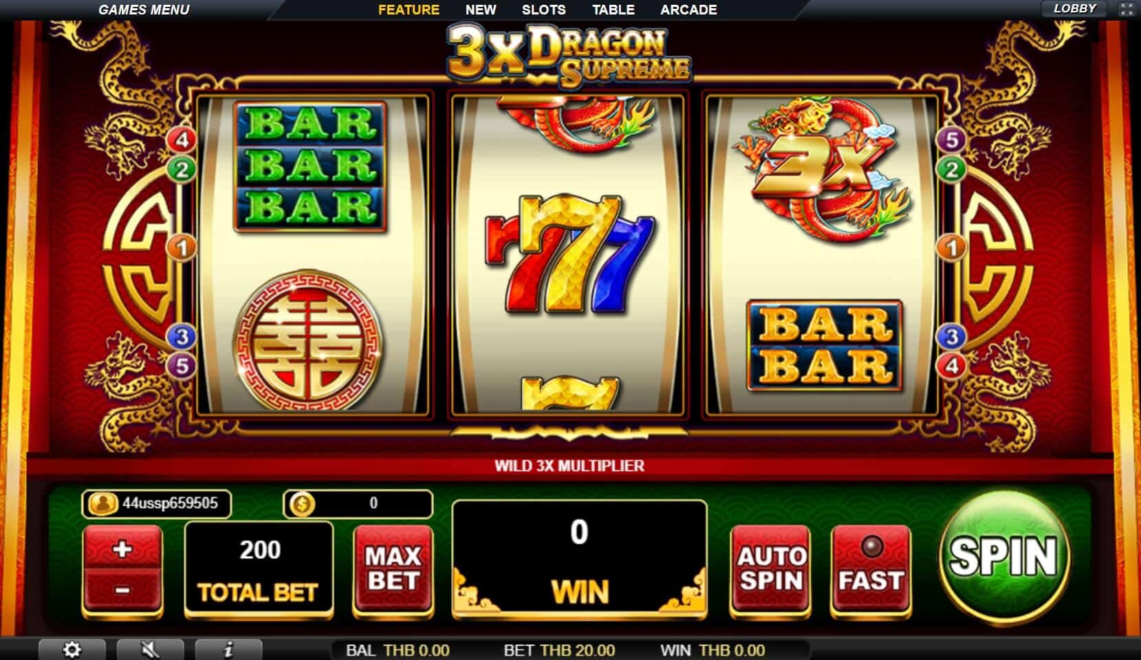 3x Dragon Supreme Slot live22