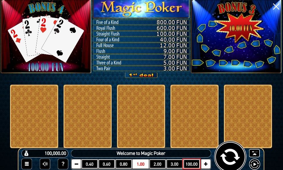 Magic Poker Wazdan Direct AMBBET เครดิตฟรี